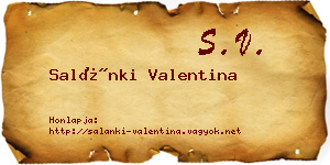 Salánki Valentina névjegykártya